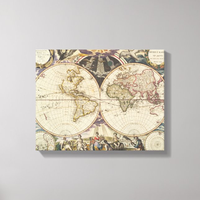 1702 A new map of the world Canvas Print (Front)