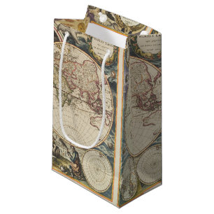 1702 A new map of the world Small Gift Bag