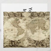 1708 World Map by Jean Baptiste Nolin (Front/Back)