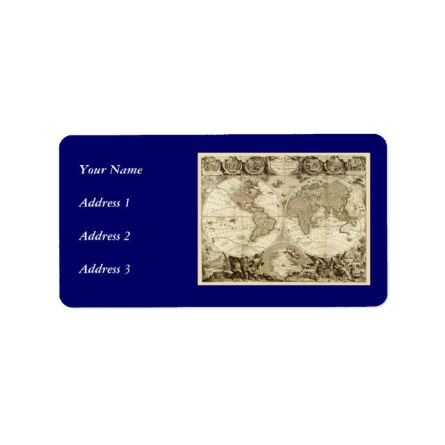 1708 World Map by Jean Baptiste Nolin Label (Front)