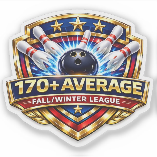 170+ Bowling Average | Fall / Winter League Sticker (Front)