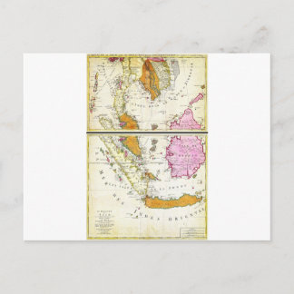 1710 Ottens Map of Southeast Asia Singapore Thai Postcard