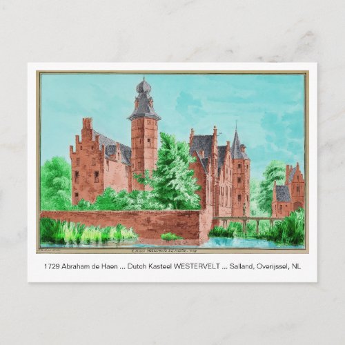 1729 A. de Haen Dutch Kasteel WESTERVELT .... Card
