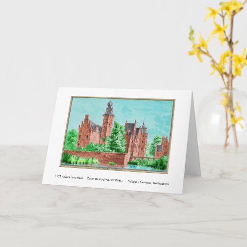 1729 A. de Haen Dutch Kasteel WESTERVELT .... Card