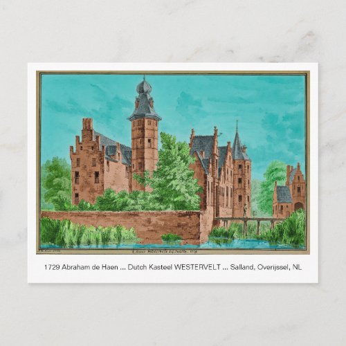 1729 A. de Haen Dutch Kasteel WESTERVELT .... Card