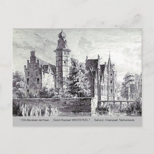 1729 A de Haen Dutch Kasteel WESTERVELT Postcard