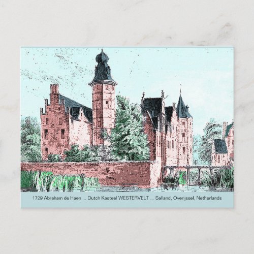 1729 A de Haen Dutch Kasteel WESTERVELT Postcard