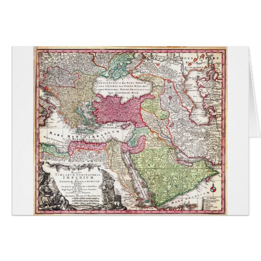 1730 Seutter Map of Turkey (Ottoman_Empire) Persi Cards (Front Horizontal)