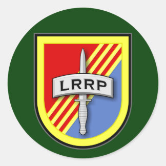 173d Airborne - 74th Infantry LRRPs Vietnam Flash Classic Round Sticker