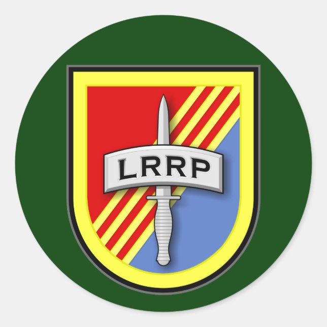 173d Airborne - 74th Infantry LRRPs Vietnam Flash Classic Round Sticker (Front)