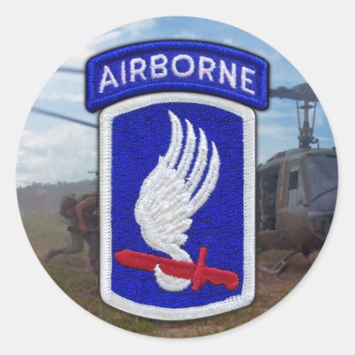 173rd ABN Airborne Brigade veterans vets LRRP Classic Round Sticker