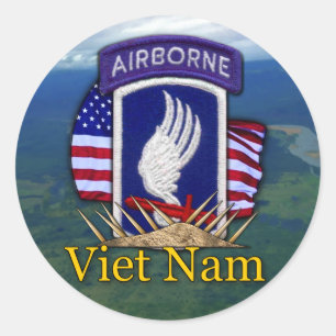 173rd ABN airborne brigade vietnam veterans vets Classic Round Sticker