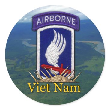 173rd ABN airborne brigade vietnam veterans vets Classic Round Sticker 173rd ABN airborne brigade vietnam veterans vets Classic Round Sticker