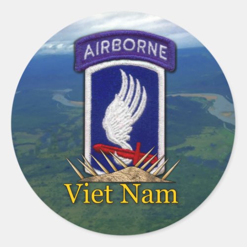 173rd ABN airborne brigade vietnam veterans vets Classic Round Sticker