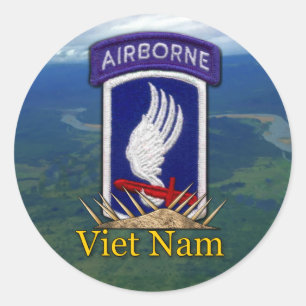173rd ABN airborne brigade vietnam veterans vets Classic Round Sticker