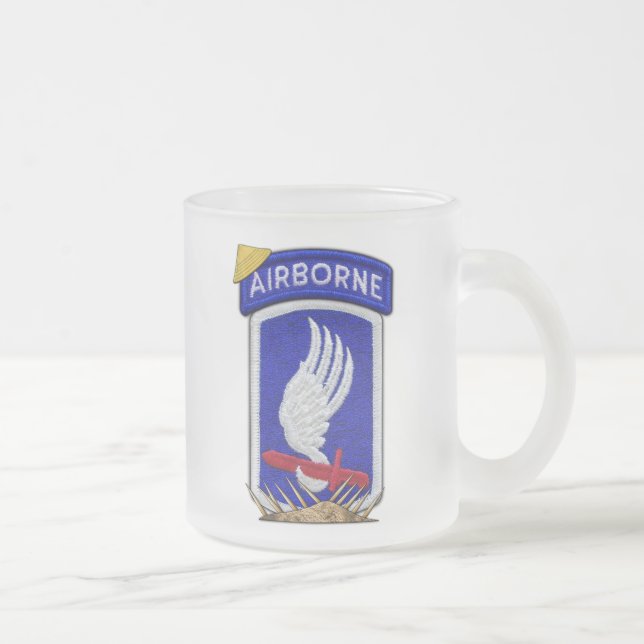 173rd Abn airborne vietnam nam war vets patch Frosted Glass Coffee Mug (Right)