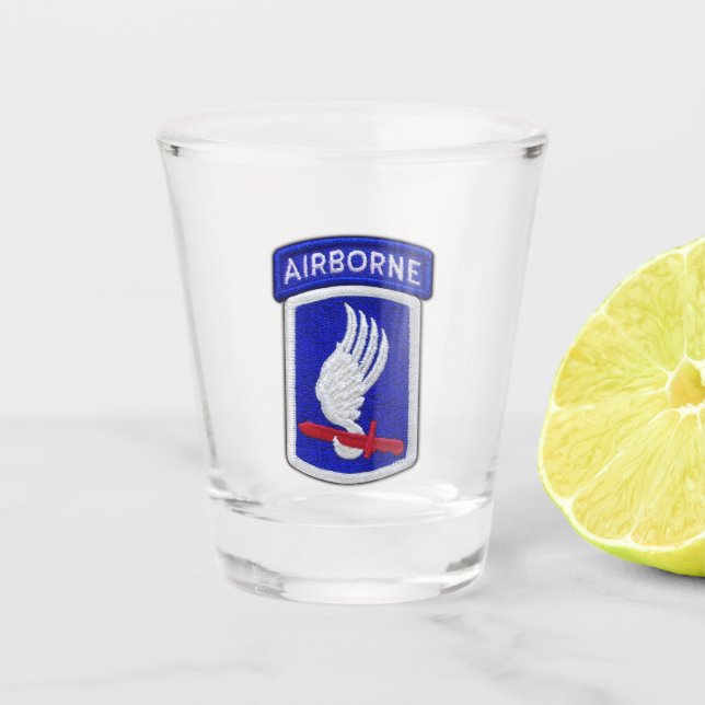 173rd ABN BDE Airborne Brigade sky soldiers vets Shot Glass (Front)