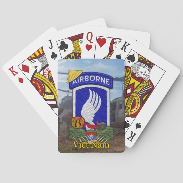 173rd ABN BDE airborne brigade vietnam vets Poker Cards (Back)