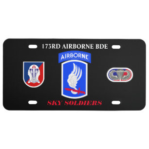 173RD AIRBORNE BDE LICENSE PLATE