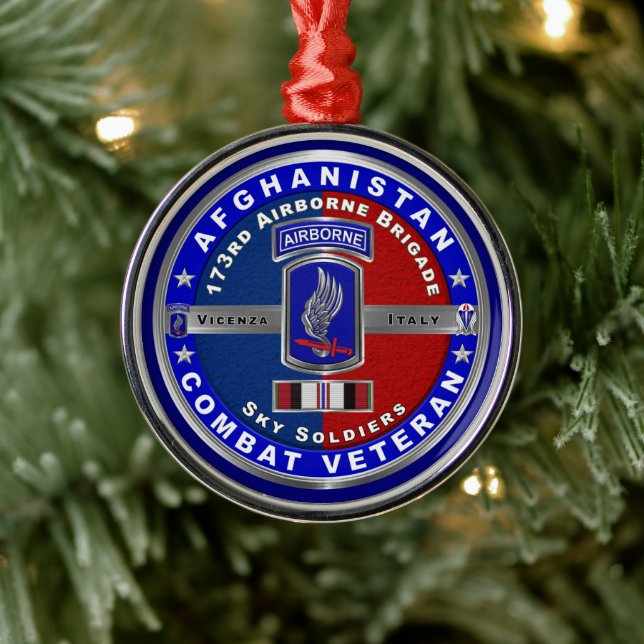 173rd Airborne Brigade Afghanistan Vet Christmas Metal Ornament (Tree)