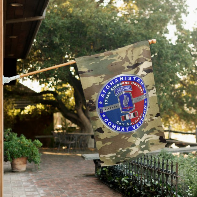 173rd Airborne Brigade Afghanistan Veteran House Flag (In SItu)