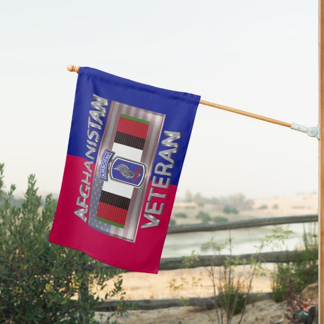 173rd Airborne Brigade Afghanistan Veteran  House Flag (Insitu (Back))