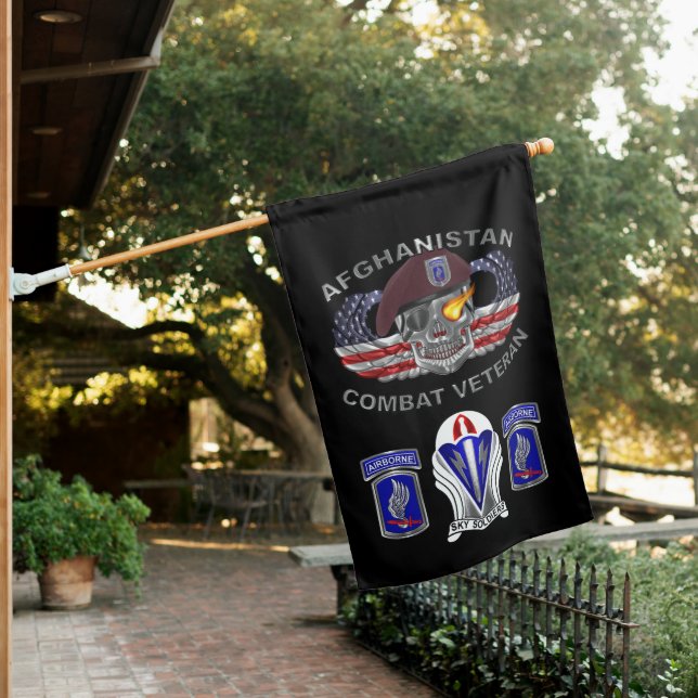 173rd Airborne Brigade Afghanistan Veteran House Flag (In SItu)