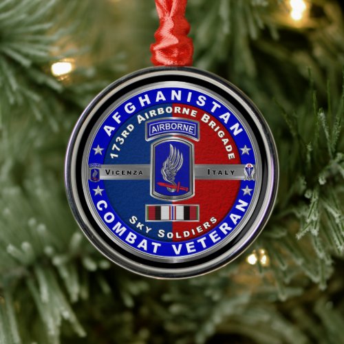 173rd Airborne Brigade Afghanistan Veteran Metal Ornament