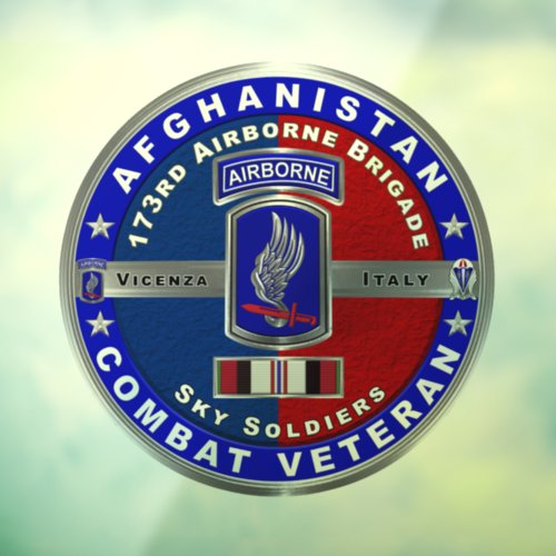 173rd Airborne Brigade Afghanistan Veteran Window Cling