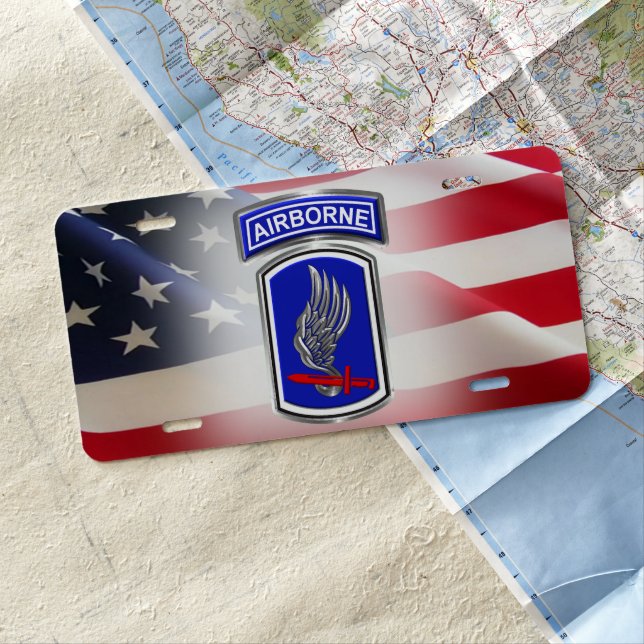 173rd Airborne Brigade "Airborne" License Plate (In Situ)