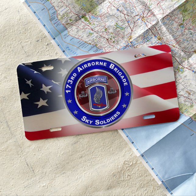 173rd Airborne Brigade "Airborne"  License Plate (In Situ)