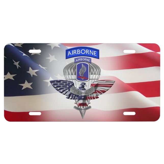 173rd Airborne Brigade American Flag License Plate (Front)