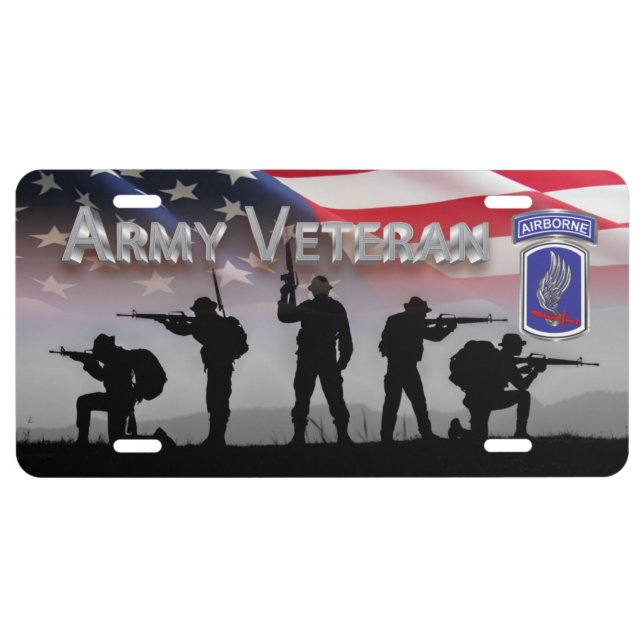 173rd Airborne Brigade Army Veteran License Plate (Front)