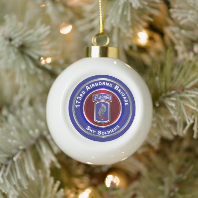 173rd Airborne Brigade  Ceramic Ball Christmas Ornament (Tree)
