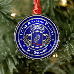 173rd Airborne Brigade Christmas Metal Ornament