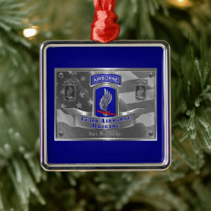173rd Airborne Brigade Christmas Metal Ornament