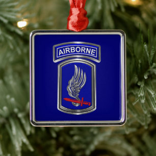 173rd Airborne Brigade Christmas Metal Ornament