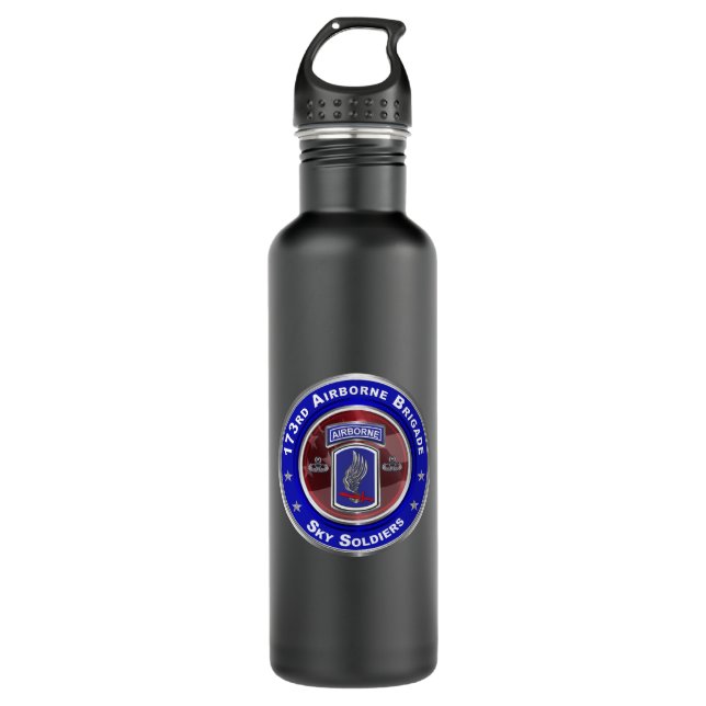 173rd Airborne Brigade Combat Team  Stainless Steel Water Bottle (Front)