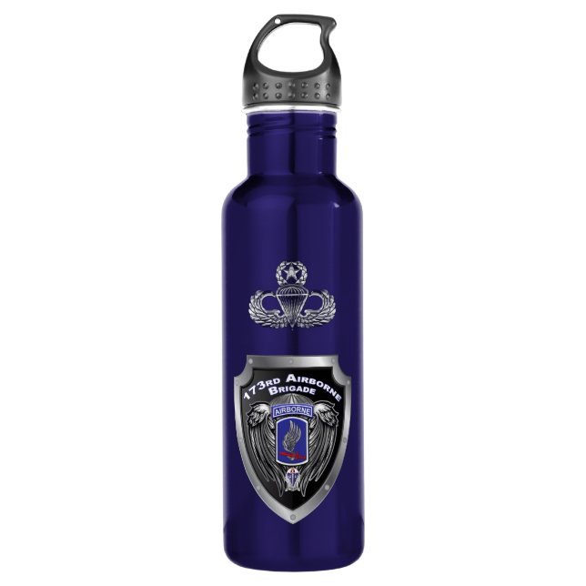 173rd Airborne Brigade Combat Team  Stainless Steel Water Bottle (Front)