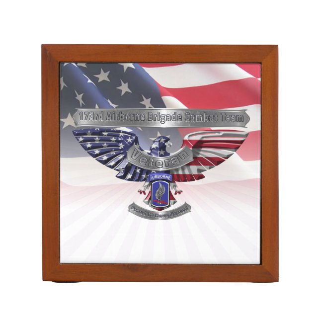 173rd Airborne Brigade Combat Team Veteran Desk Organizer (Front)