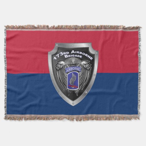 173rd Airborne Brigade Customized Shield Design Throw Blanket