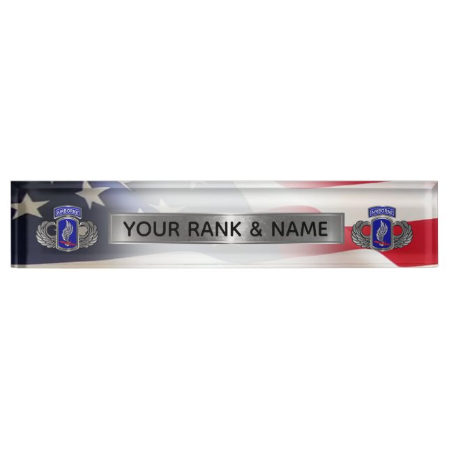 173rd Airborne Brigade  Desk Name Plate (Front)
