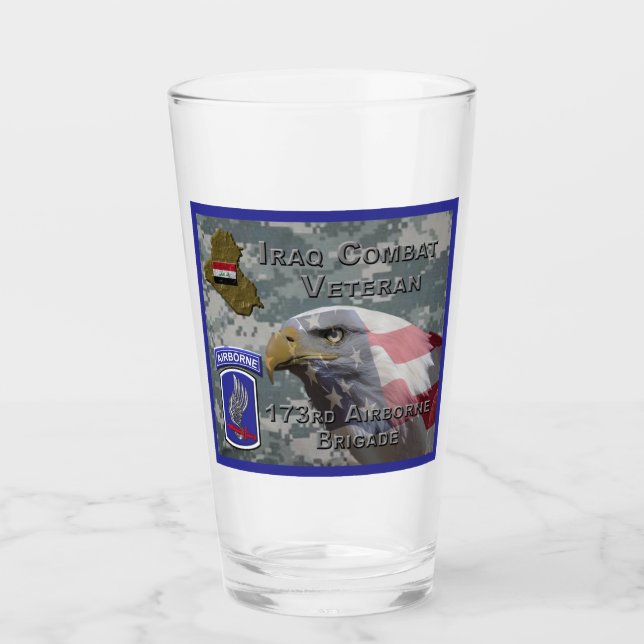 173rd Airborne Brigade Iraq Combat Veteran Glass (Front)