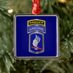 173rd Airborne Brigade Ranger Christmas Metal Ornament