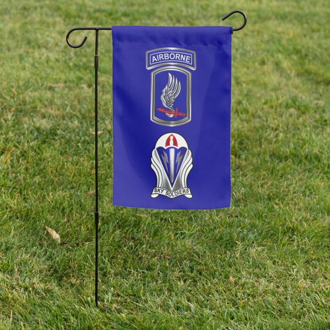 173rd Airborne Brigade Sky Soldiers Garden Flag (In SItu)