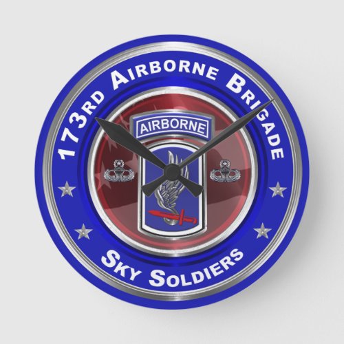 173rd Airborne Brigade Sky Soldiers Round Clock