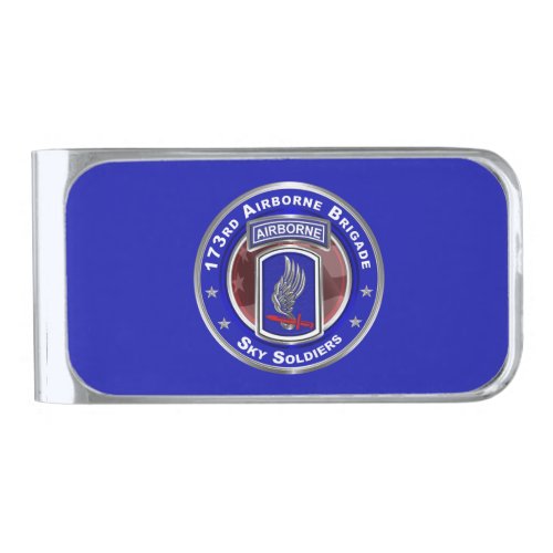 173rd Airborne Brigade Sky Soldiers  Silver Finish Money Clip