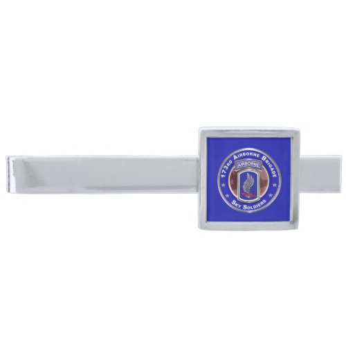 173rd Airborne Brigade Sky Soldiers Silver Finish Tie Bar