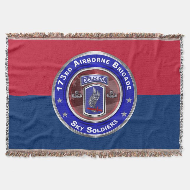 173rd Airborne Brigade Sky Soldiers Throw Blanket (Front)