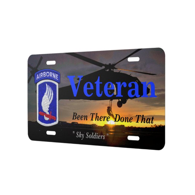 173rd airborne brigade sky soldiers veterans vets license plate (Left)